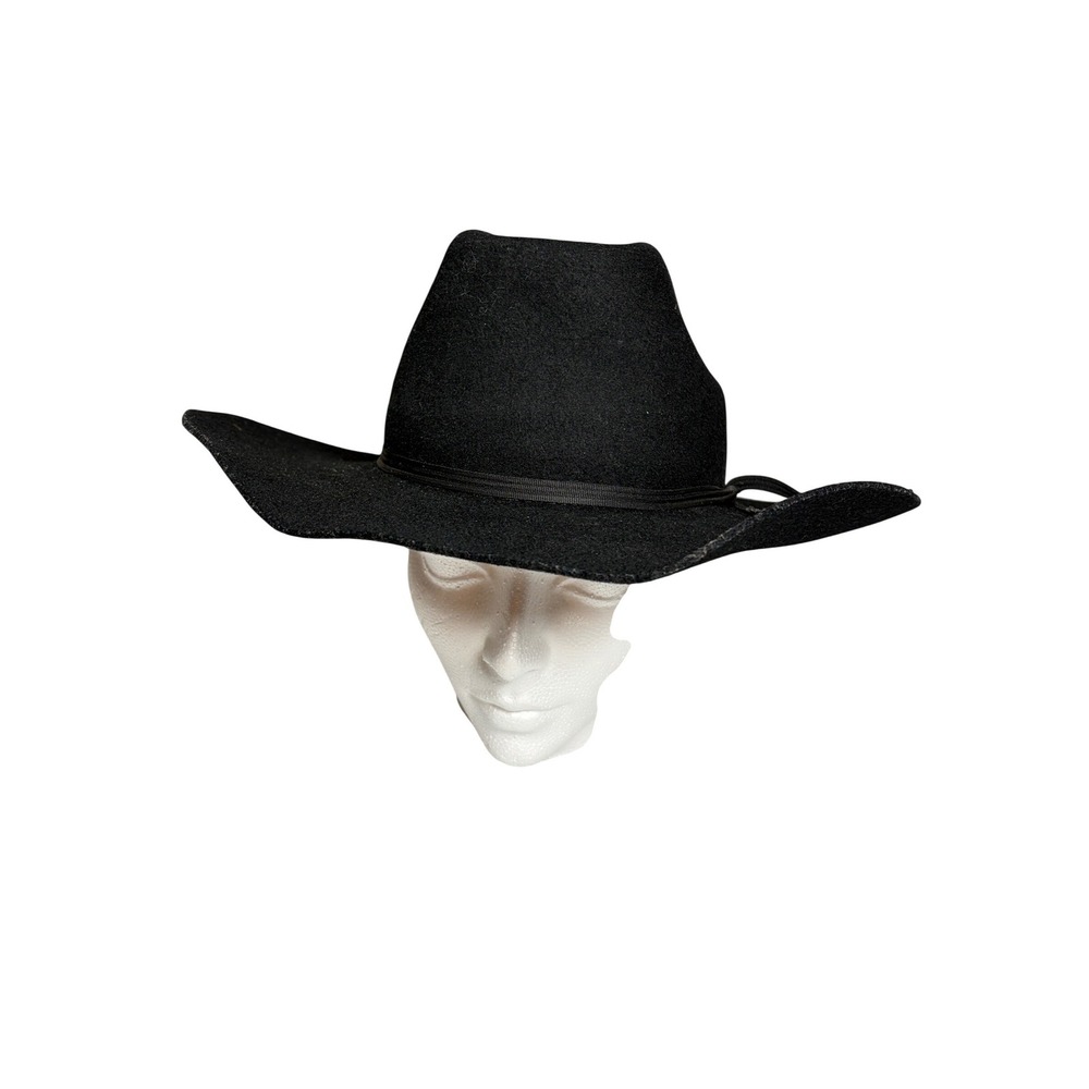 Vintage Twister Hats by MF Youth XL Black Wool Felt Cowboy Western Hat OSFM